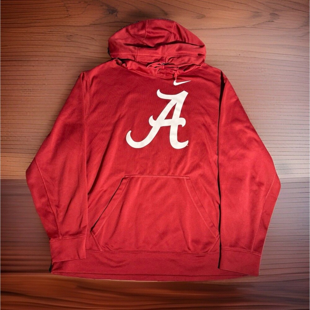 University Of Alabama Hoodie Nike Dri-Fit Crimson Tide NCAA Red Mens Size 2XL